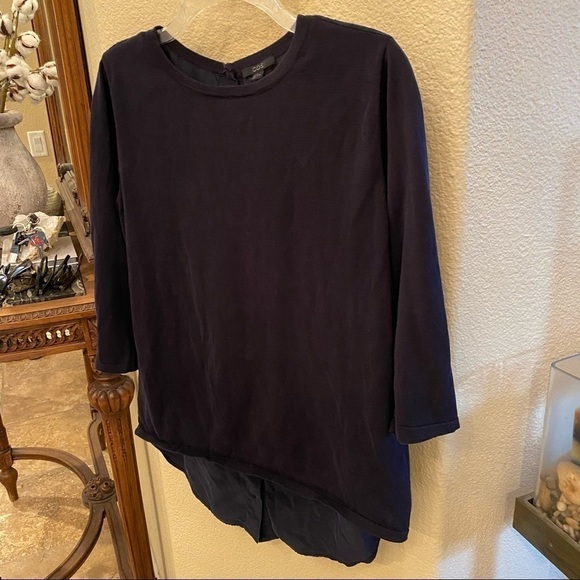 COS Navy 3/4 Sleeve Silk Top Size Medium - Picture 2 of 8